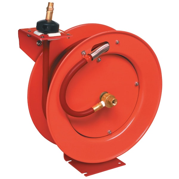 Lincoln Industrial Lincoln Steel Air Reel with 50 ft. x 3/8 in. Rubber Air Hose, Red 83753 - main